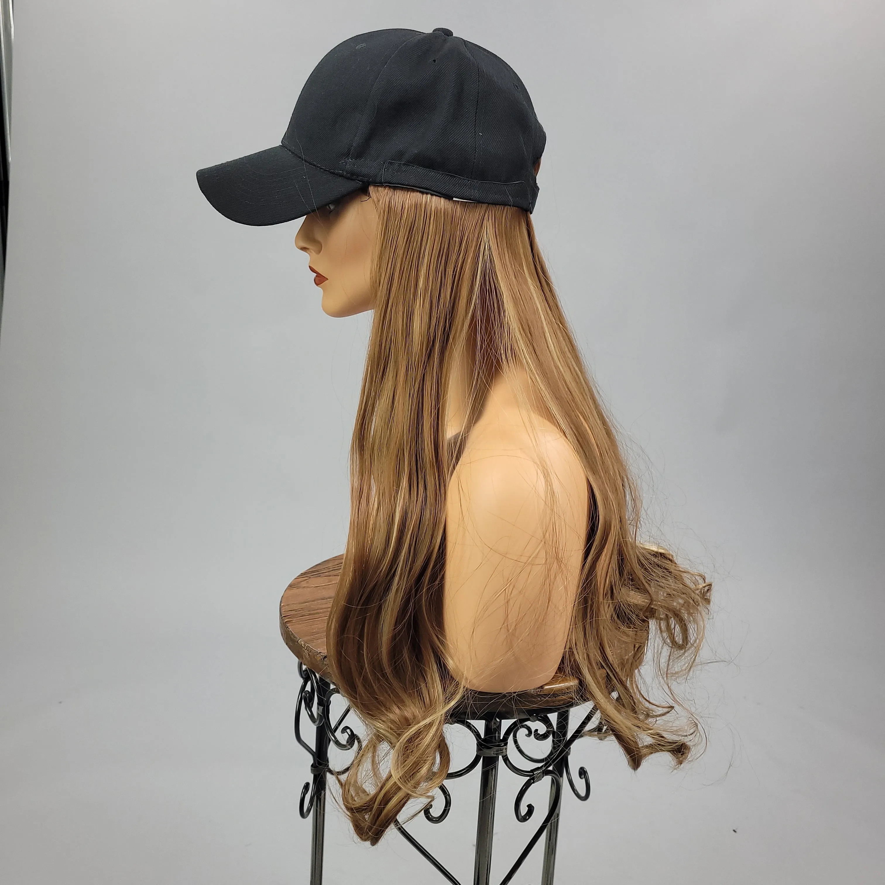 {Serenity} Brown Blonde Blend Baseball Hat Wig