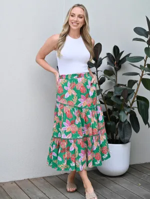 Shaylie Skirt Green Floral