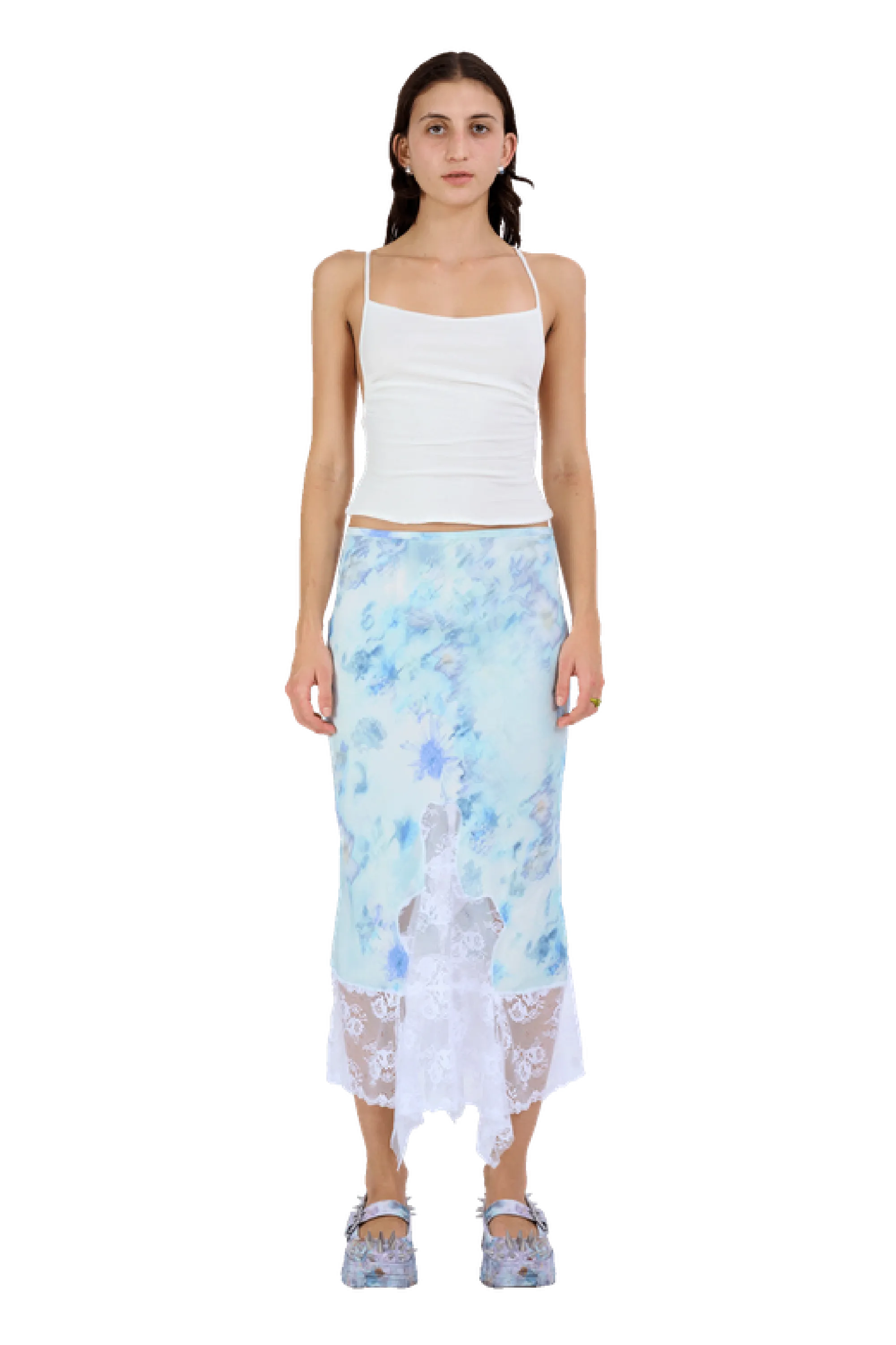 SKY SHADOW FLORAL HISS SKIRT