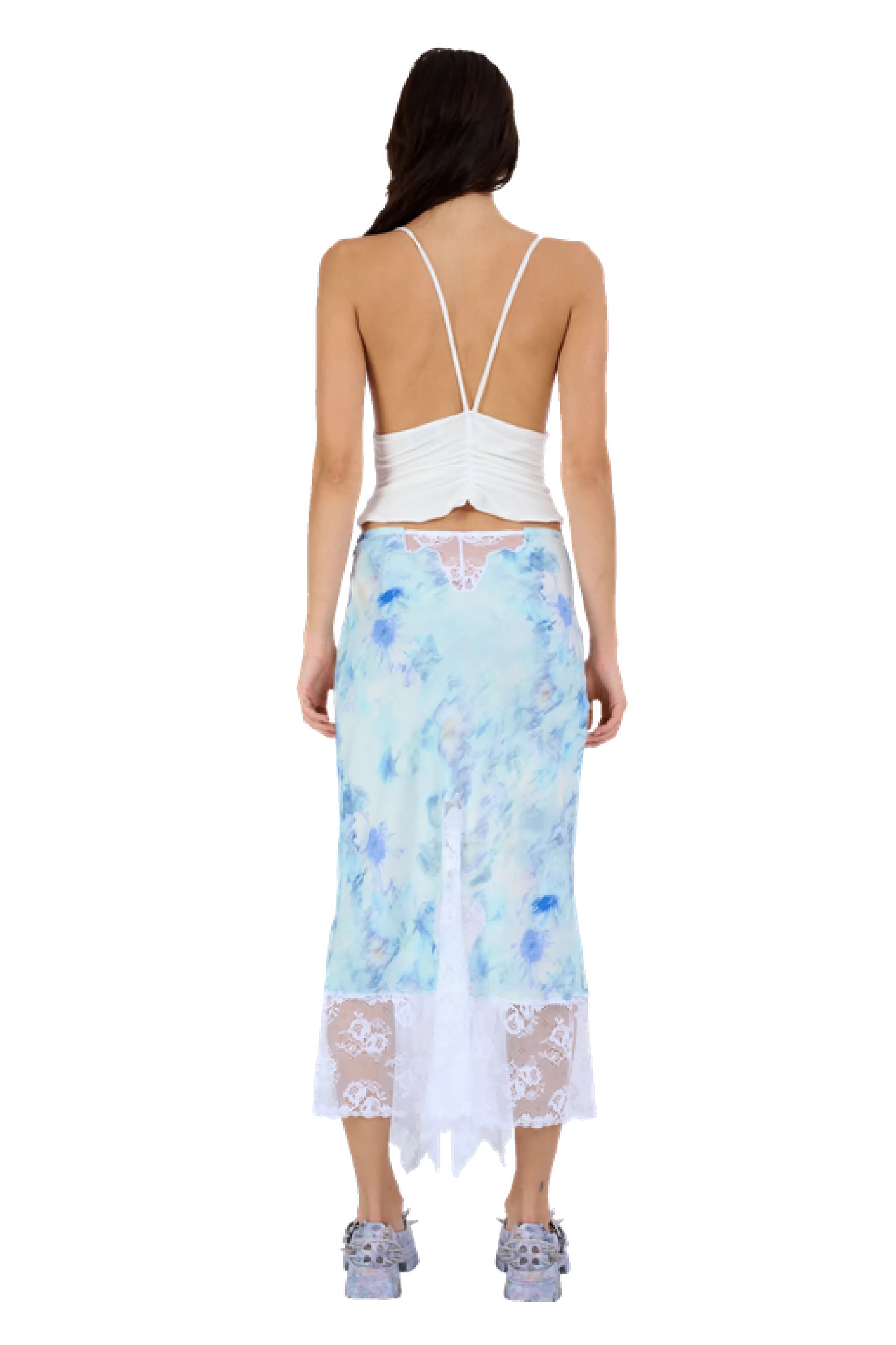 SKY SHADOW FLORAL HISS SKIRT