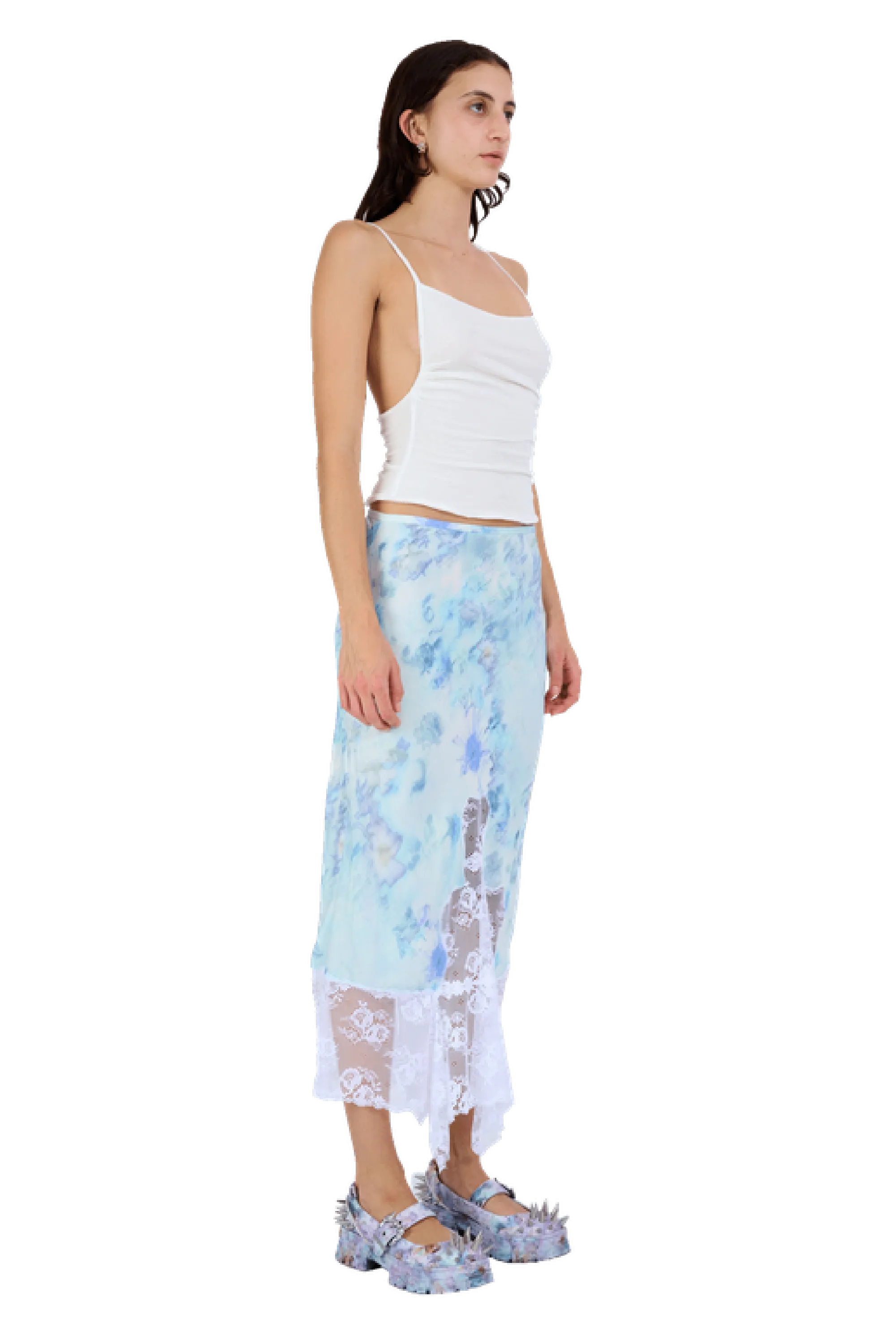 SKY SHADOW FLORAL HISS SKIRT