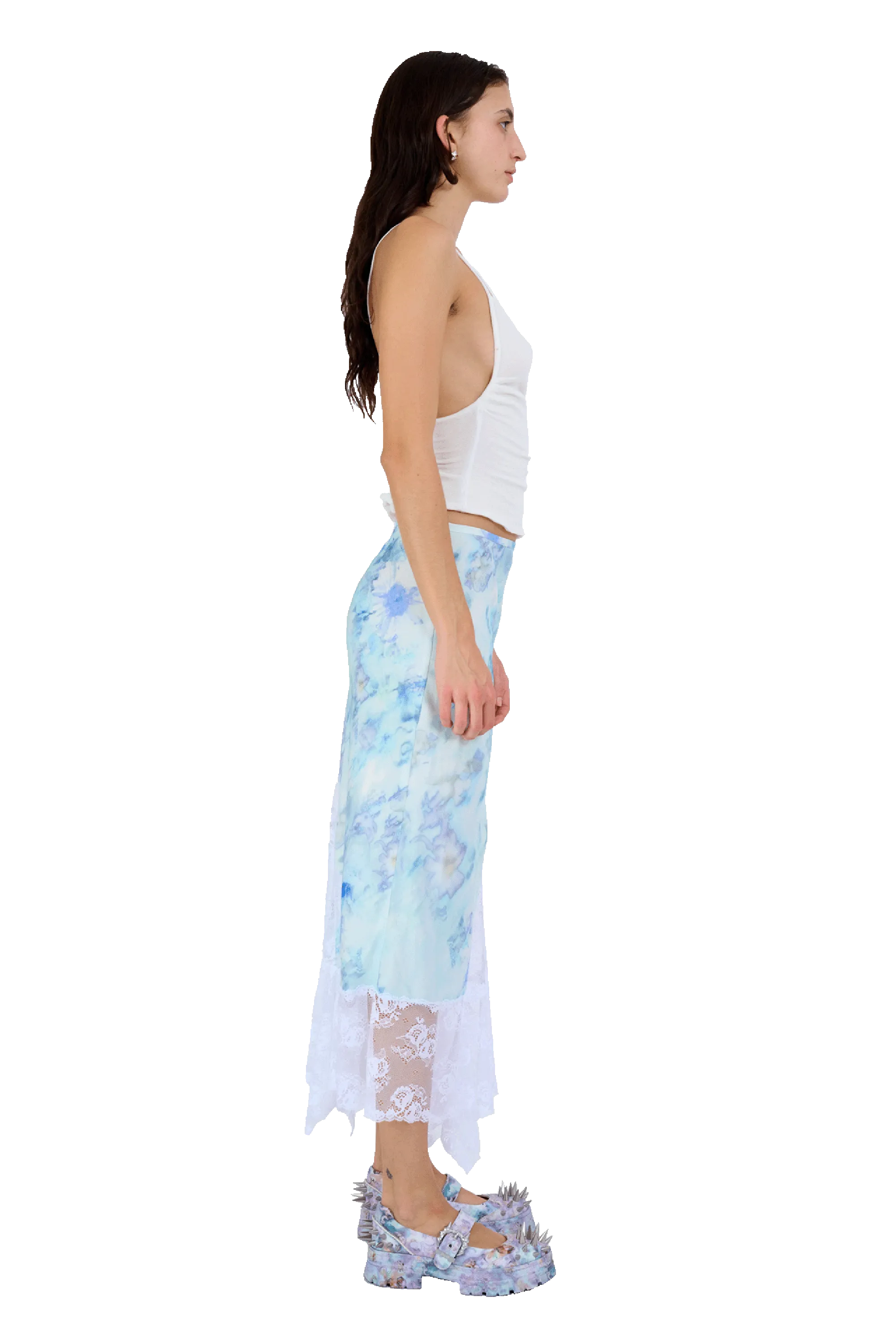 SKY SHADOW FLORAL HISS SKIRT