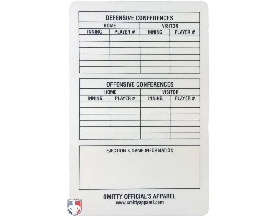 Smitty Baseball/Softball Reuseable Game Card