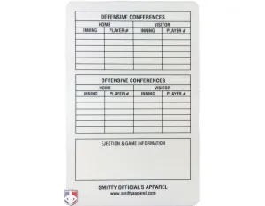 Smitty Baseball/Softball Reuseable Game Card