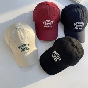 Soft Cotton Letter Embroidered Baseball Cap - Casual Outdoor Sports Visor Hat