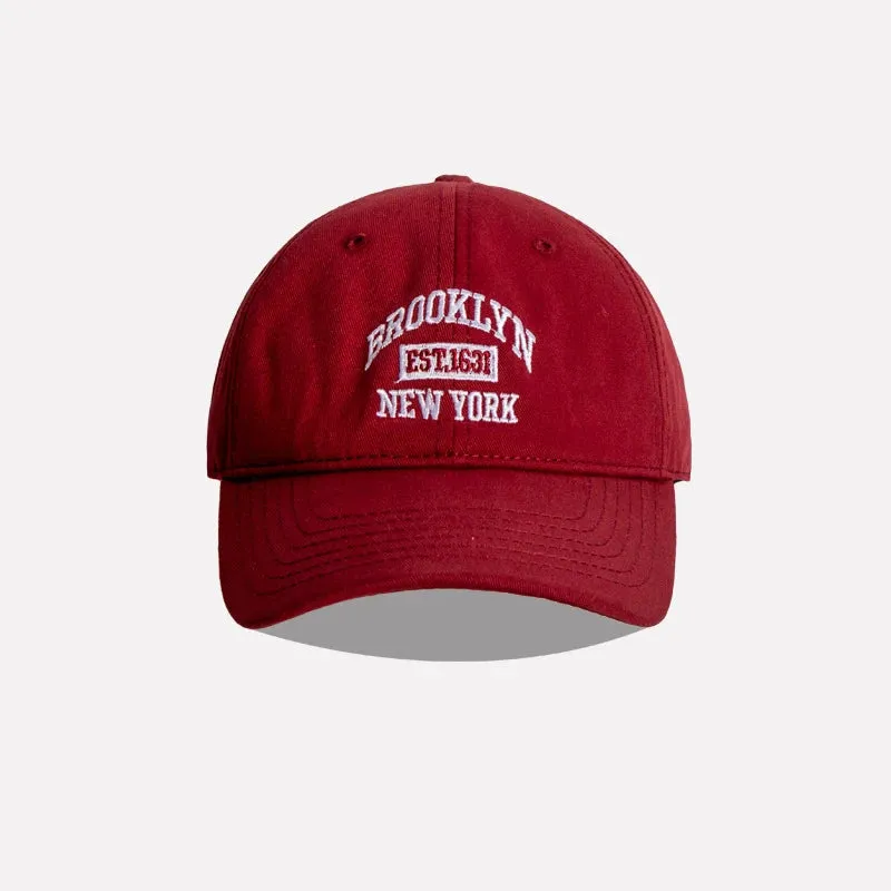 Soft Cotton Letter Embroidered Baseball Cap - Casual Outdoor Sports Visor Hat