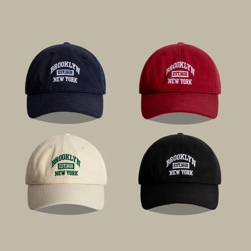 Soft Cotton Letter Embroidered Baseball Cap - Casual Outdoor Sports Visor Hat