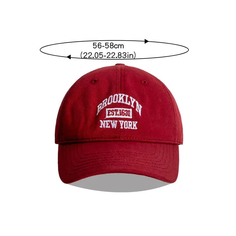 Soft Cotton Letter Embroidered Baseball Cap - Casual Outdoor Sports Visor Hat