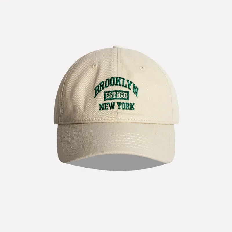 Soft Cotton Letter Embroidered Baseball Cap - Casual Outdoor Sports Visor Hat