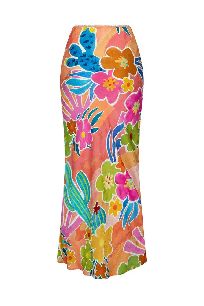 SPELL - Margi Hour Bias Skirt - Paloma