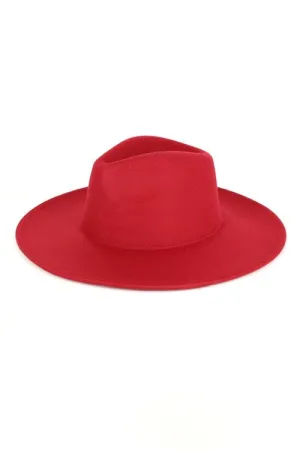 STAPLE FEDORA HAT/AMH0142 Burgundy Red