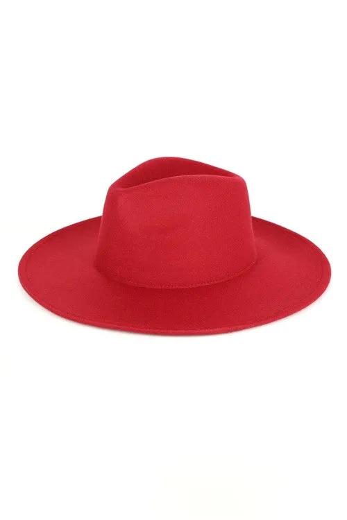 STAPLE FEDORA HAT/AMH0142 Burgundy Red