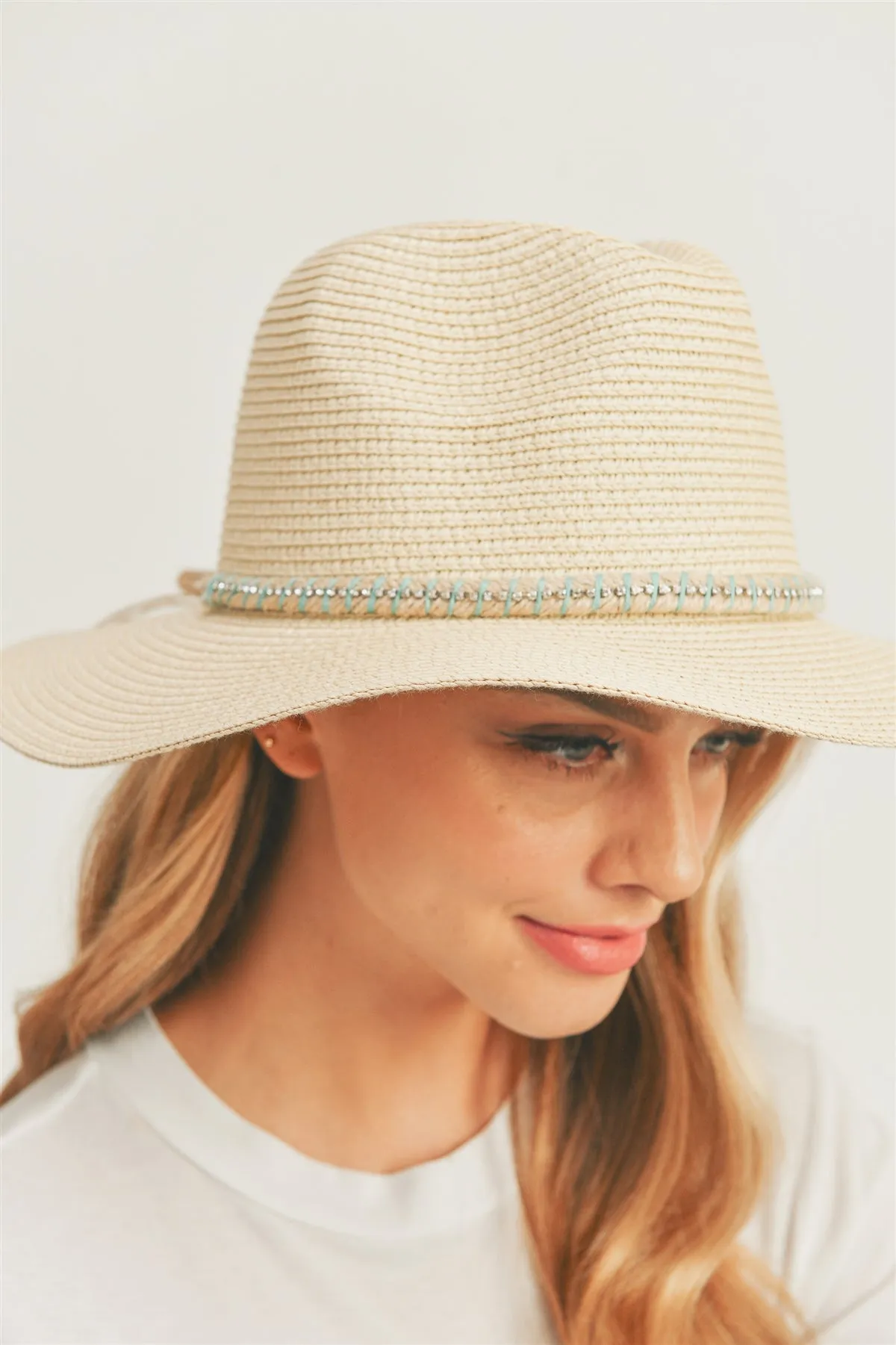SUN HAT WITH RHINETONES BAND