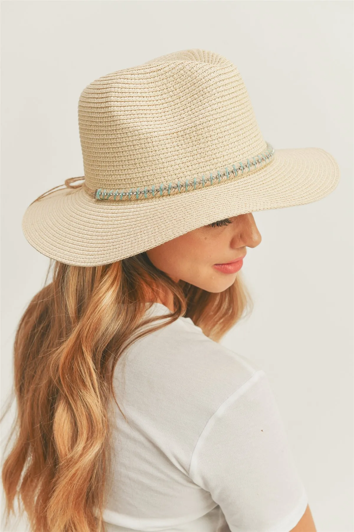 SUN HAT WITH RHINETONES BAND