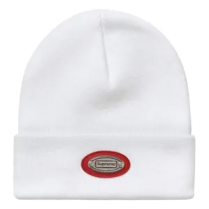Supreme Metal Plate Beanie White