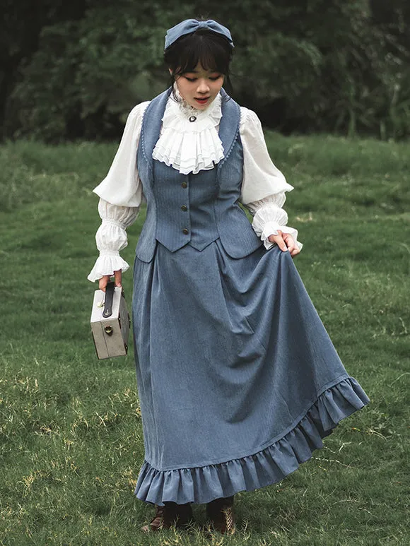Sweet Lolita SK Blue Ruffles Lolita Skirts
