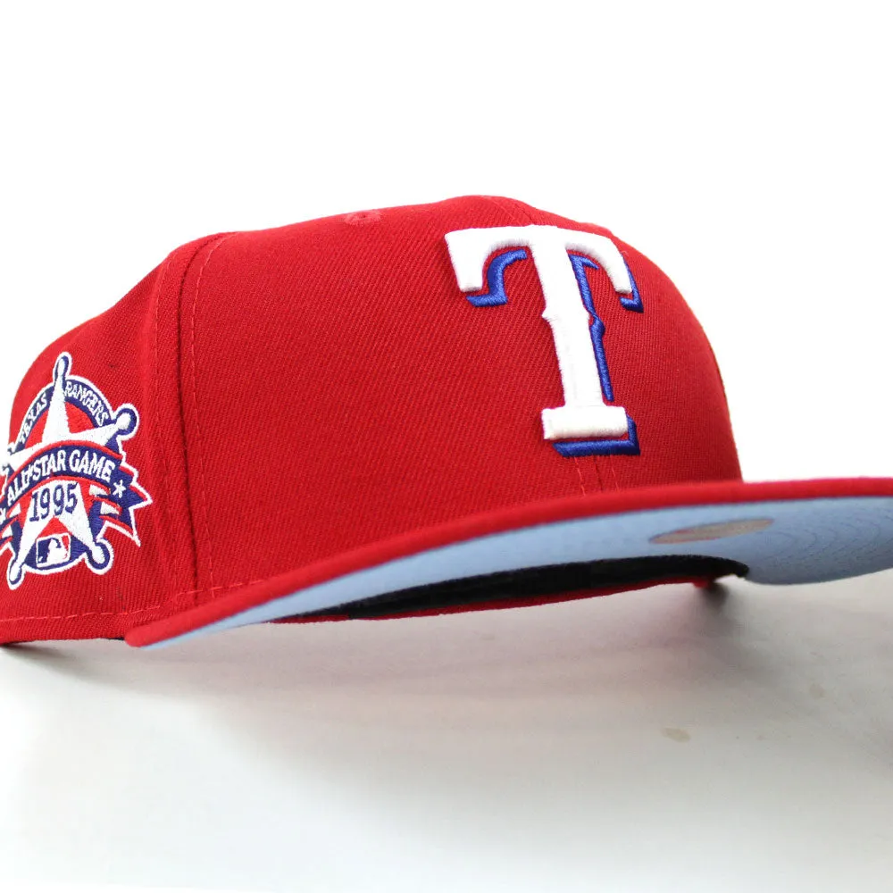 Texas Rangers 1995 All Star Game New Era 59Fifty Fitted Hat (Red Sky Blue Under Brim)