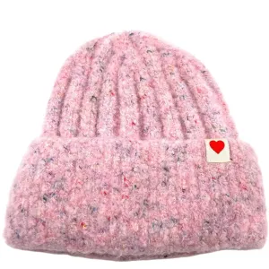 Thick Beanie Hat - Pink Mix