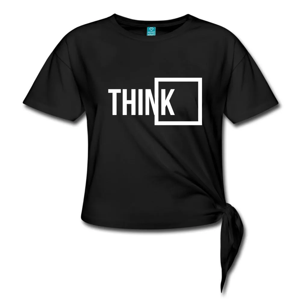 Think Outside the Box Women' s Knotted T-Shirt