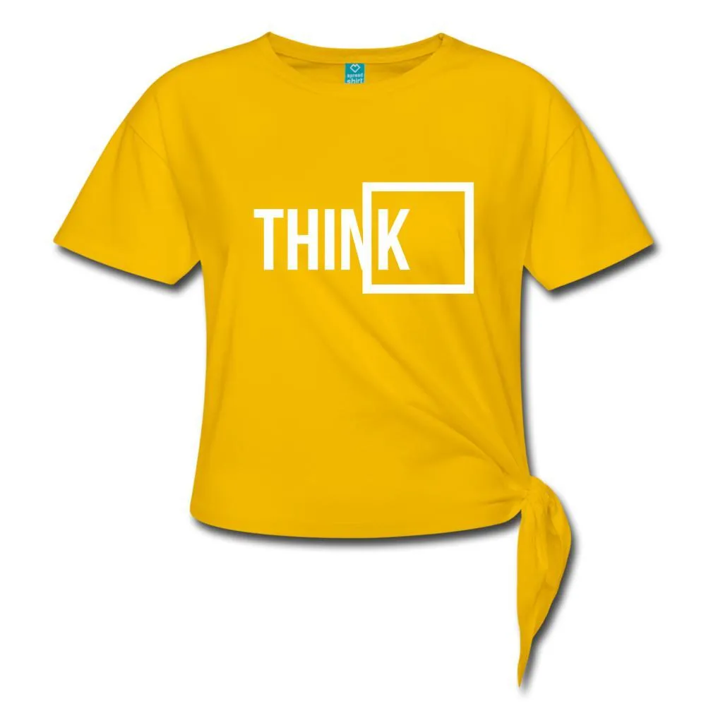Think Outside the Box Women' s Knotted T-Shirt