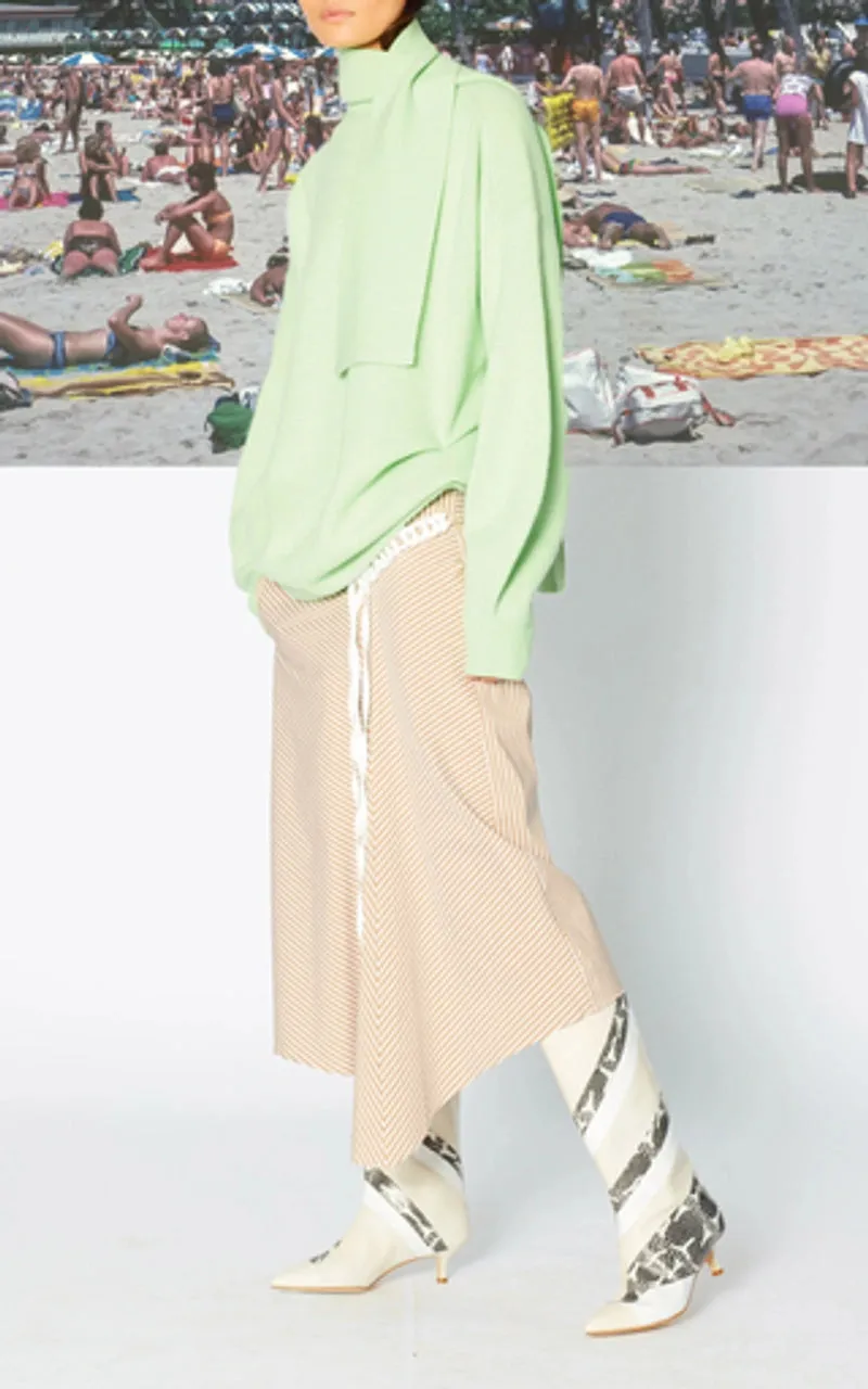 Tibi "Kaia Striped Lanyard" Skirt