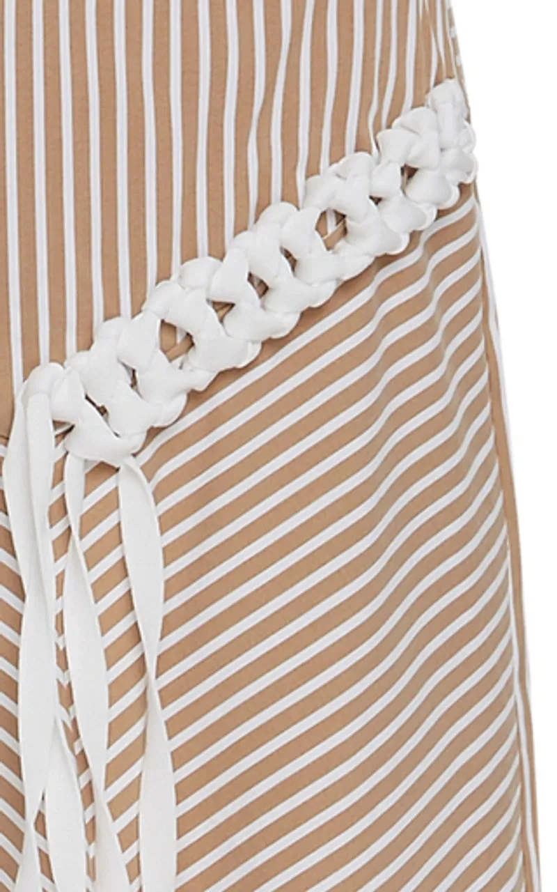 Tibi "Kaia Striped Lanyard" Skirt