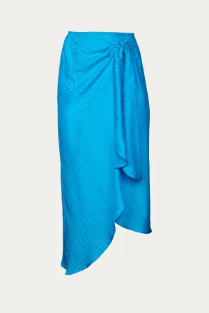 TURQUOISE JACQUARD SKIRT
