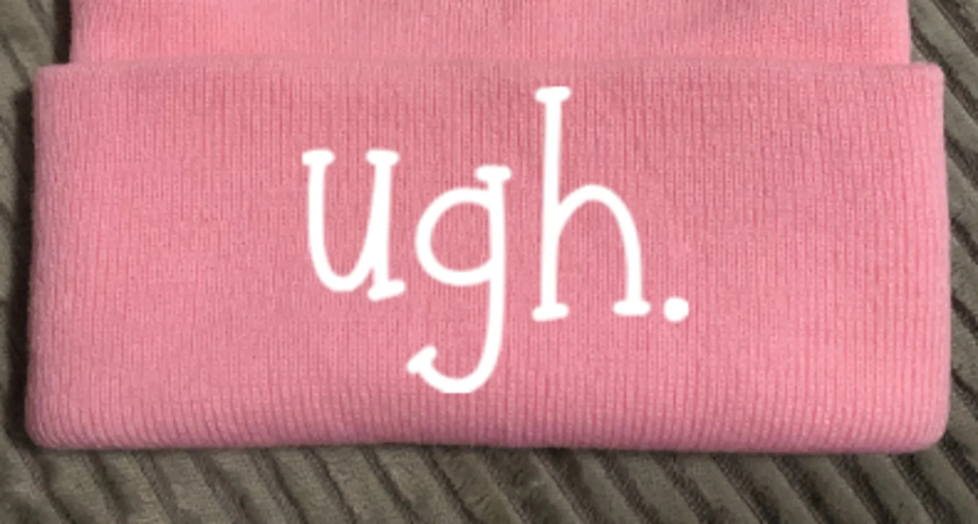 Ugh, Pink, Beanie Cuffed Winter Hat