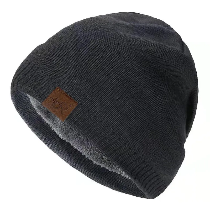 Unisex Knitted Winter Beanie – Warm Fur-Lined Outdoor Cap
