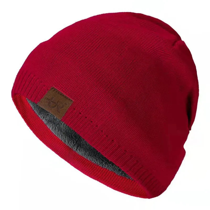 Unisex Knitted Winter Beanie – Warm Fur-Lined Outdoor Cap