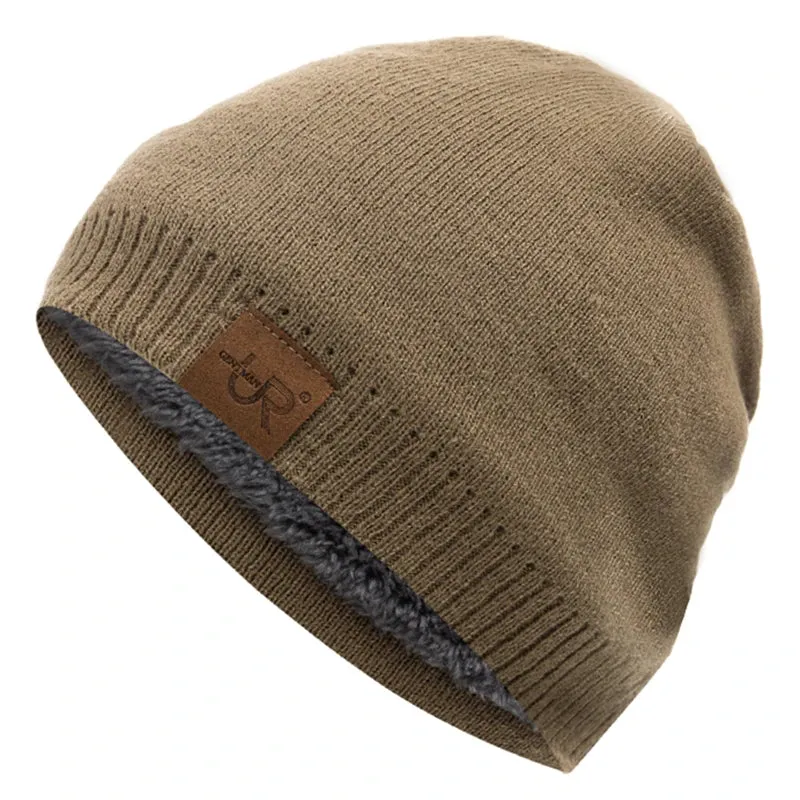 Unisex Knitted Winter Beanie – Warm Fur-Lined Outdoor Cap
