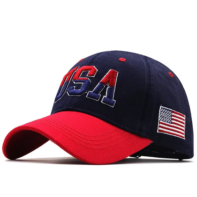 USA Flag Baseball Cap For Men Women Cotton Snapback Cap