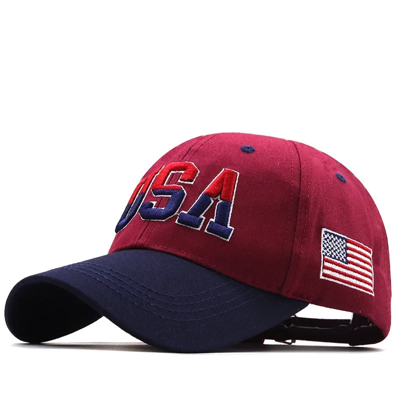USA Flag Baseball Cap For Men Women Cotton Snapback Cap