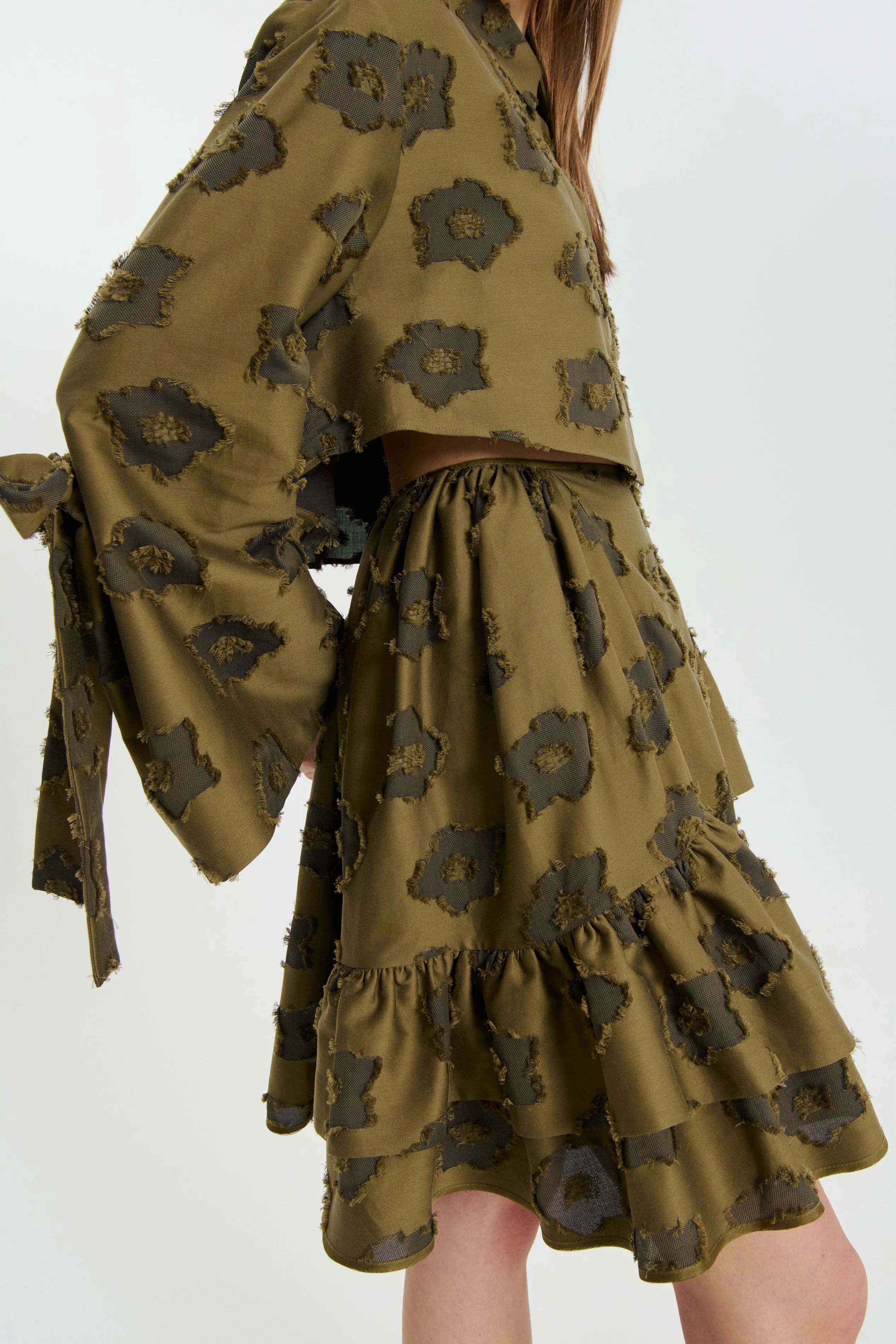 VANILLA | SKIRT ARPINA FIL-COUPE | OLIVE