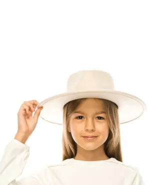 Vegan Felt Rancher Hat Kids Ivory