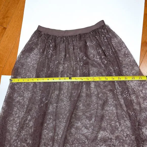 Victoria’s Secret Floral Lace Floral Midi Length Skirt Womens Medium Purple