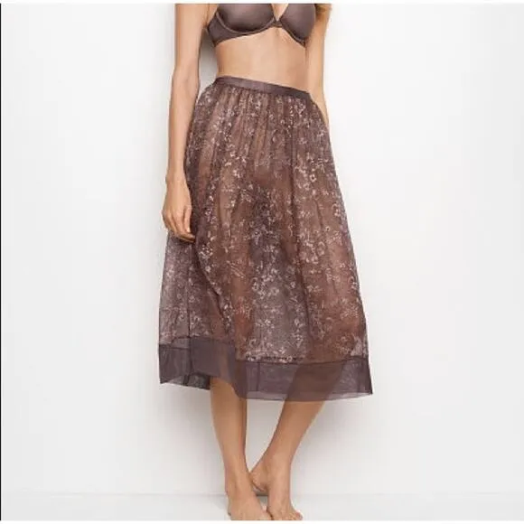 Victoria’s Secret Floral Lace Floral Midi Length Skirt Womens Medium Purple