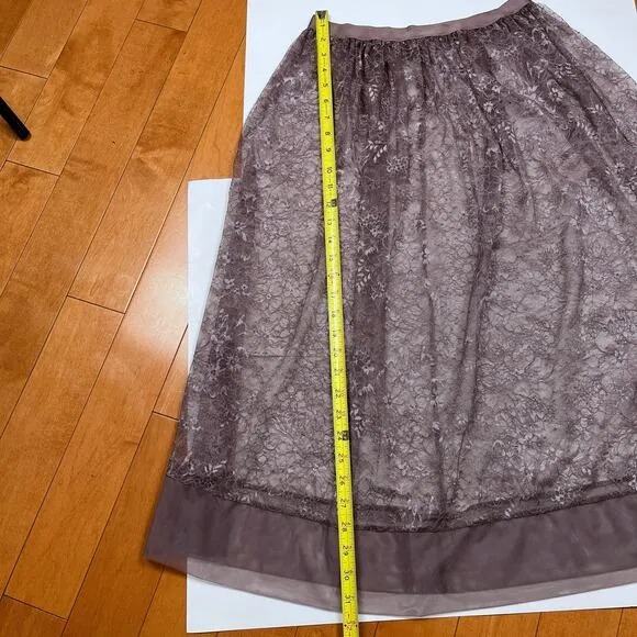 Victoria’s Secret Floral Lace Floral Midi Length Skirt Womens Medium Purple