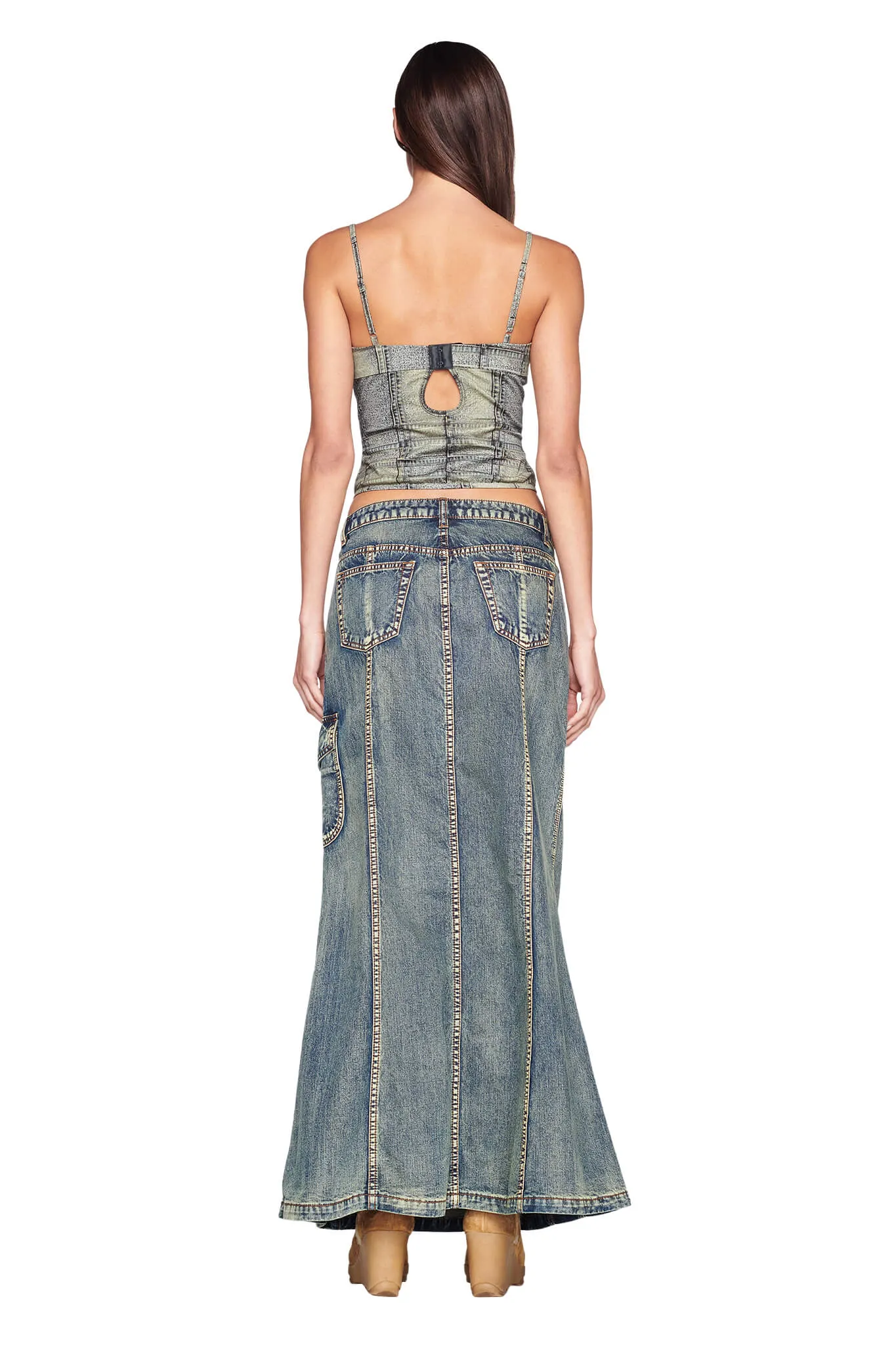 WESTIN SKIRT - BLUE : VINTAGE WASH