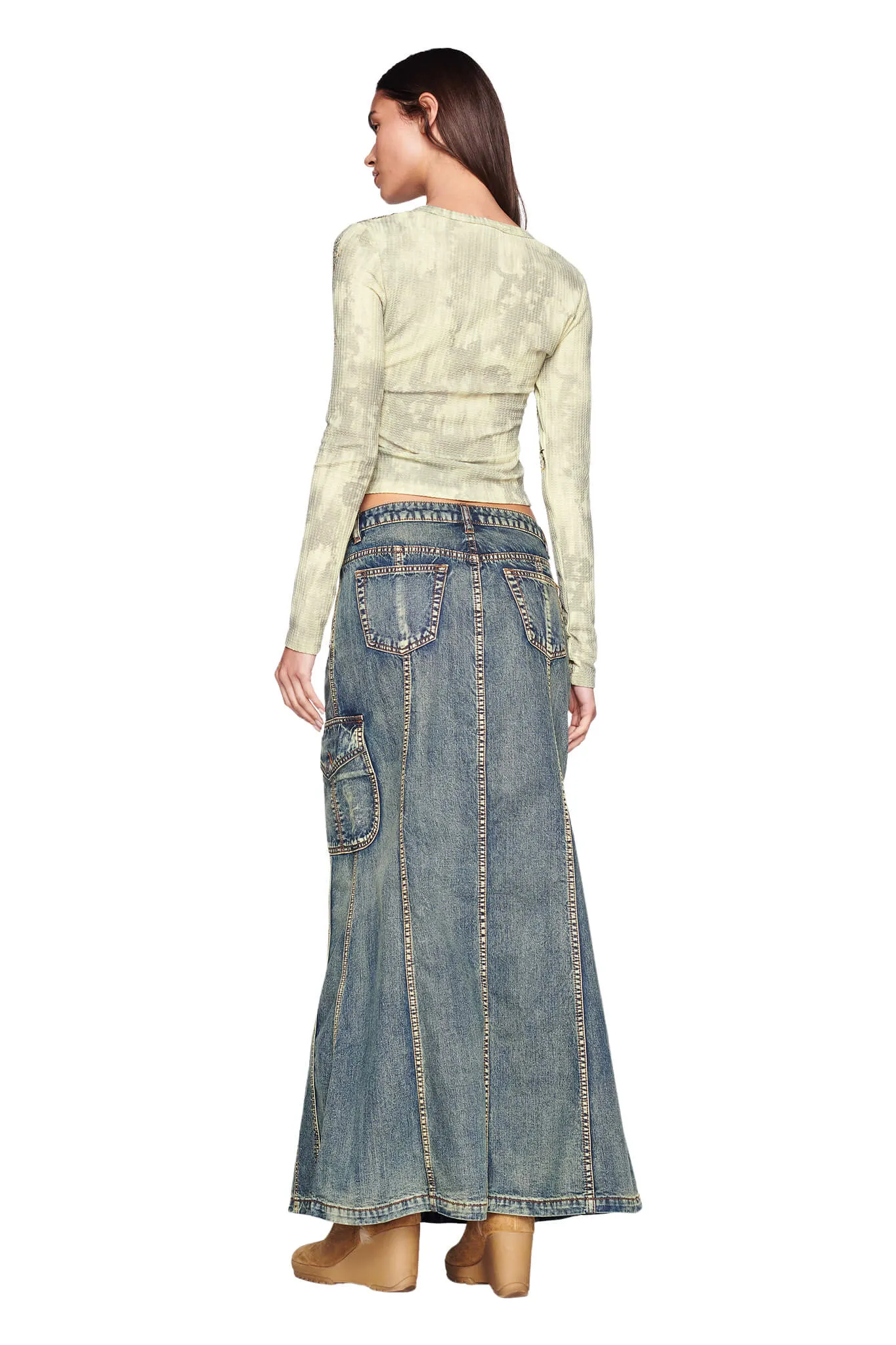 WESTIN SKIRT - BLUE : VINTAGE WASH