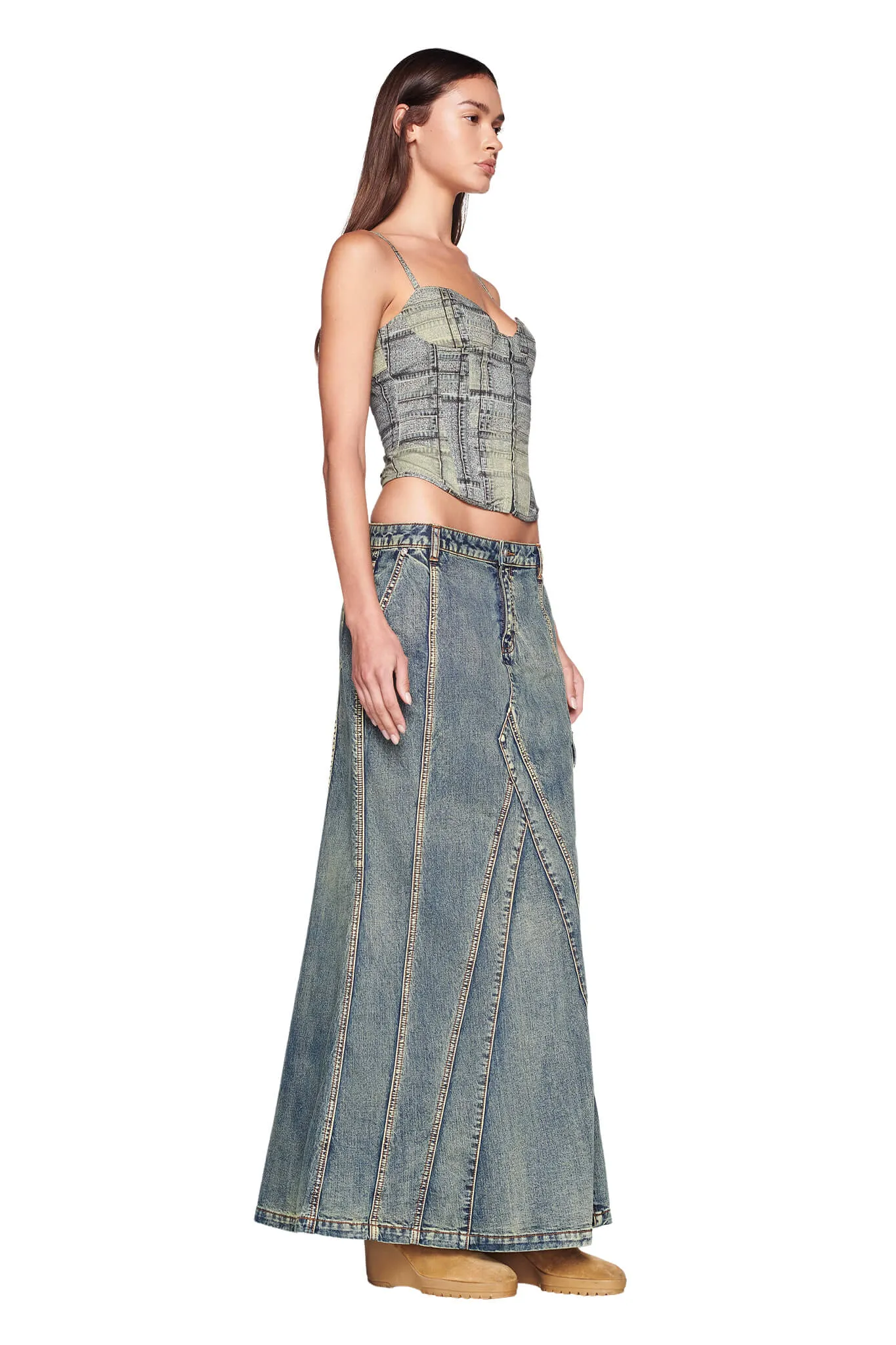 WESTIN SKIRT - BLUE : VINTAGE WASH