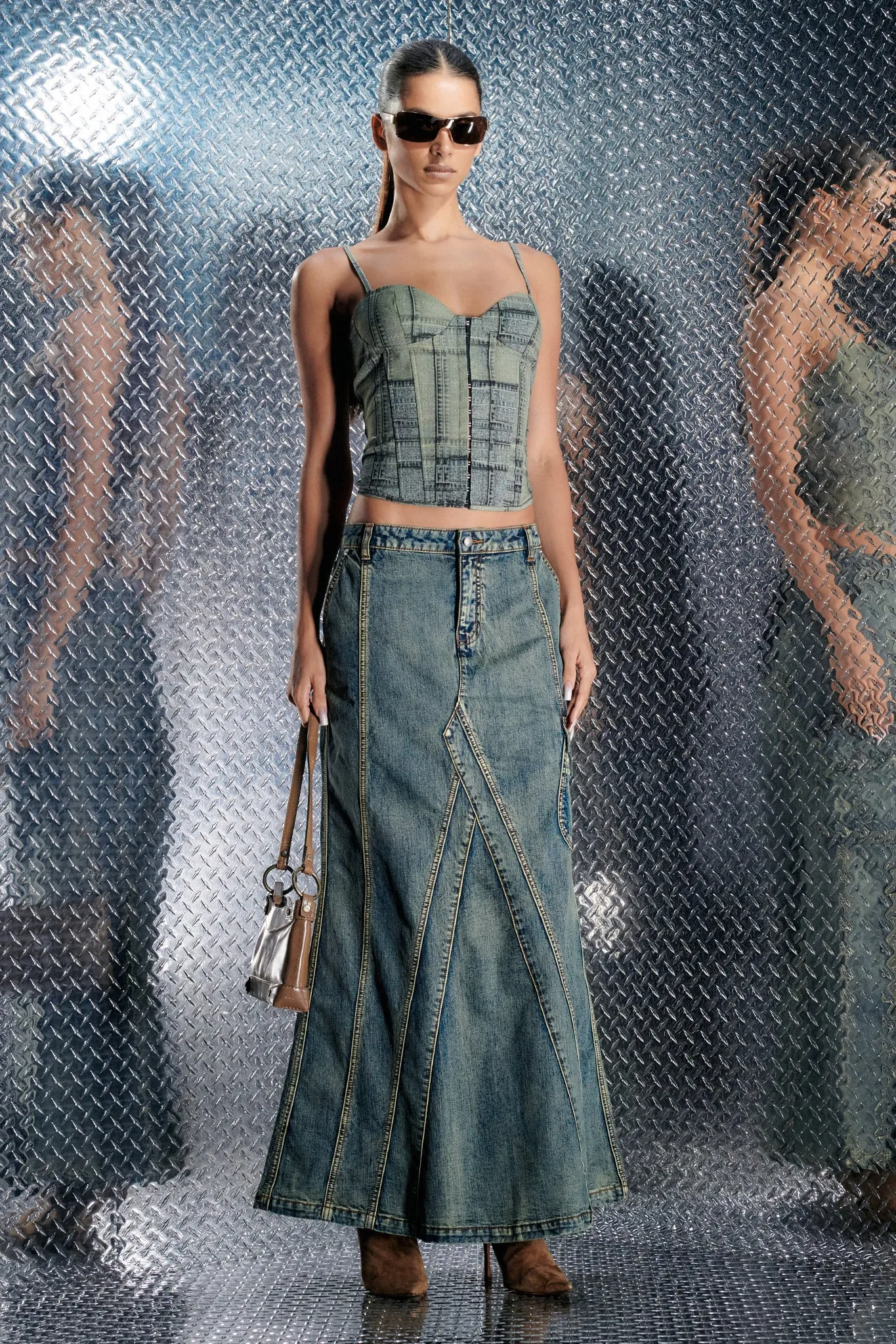 WESTIN SKIRT - BLUE : VINTAGE WASH