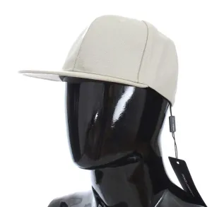 White Cotton Silk Baseball Cap
