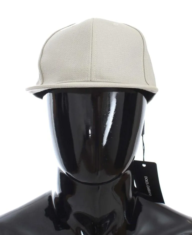 White Cotton Silk Baseball Cap