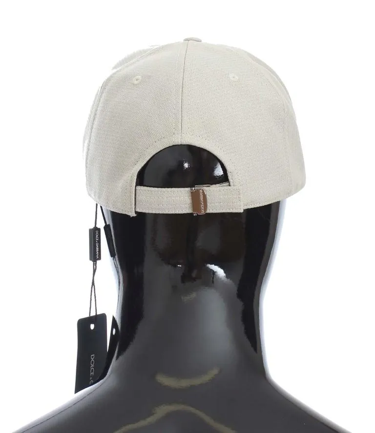 White Cotton Silk Baseball Cap