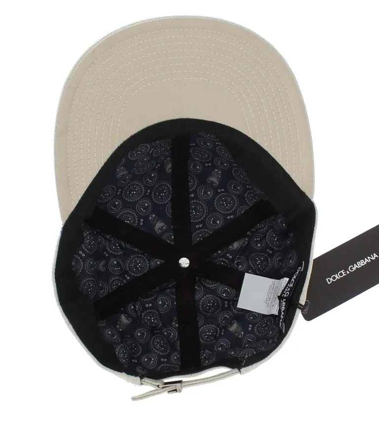 White Cotton Silk Baseball Cap