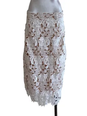 White Floral Laced Skirt