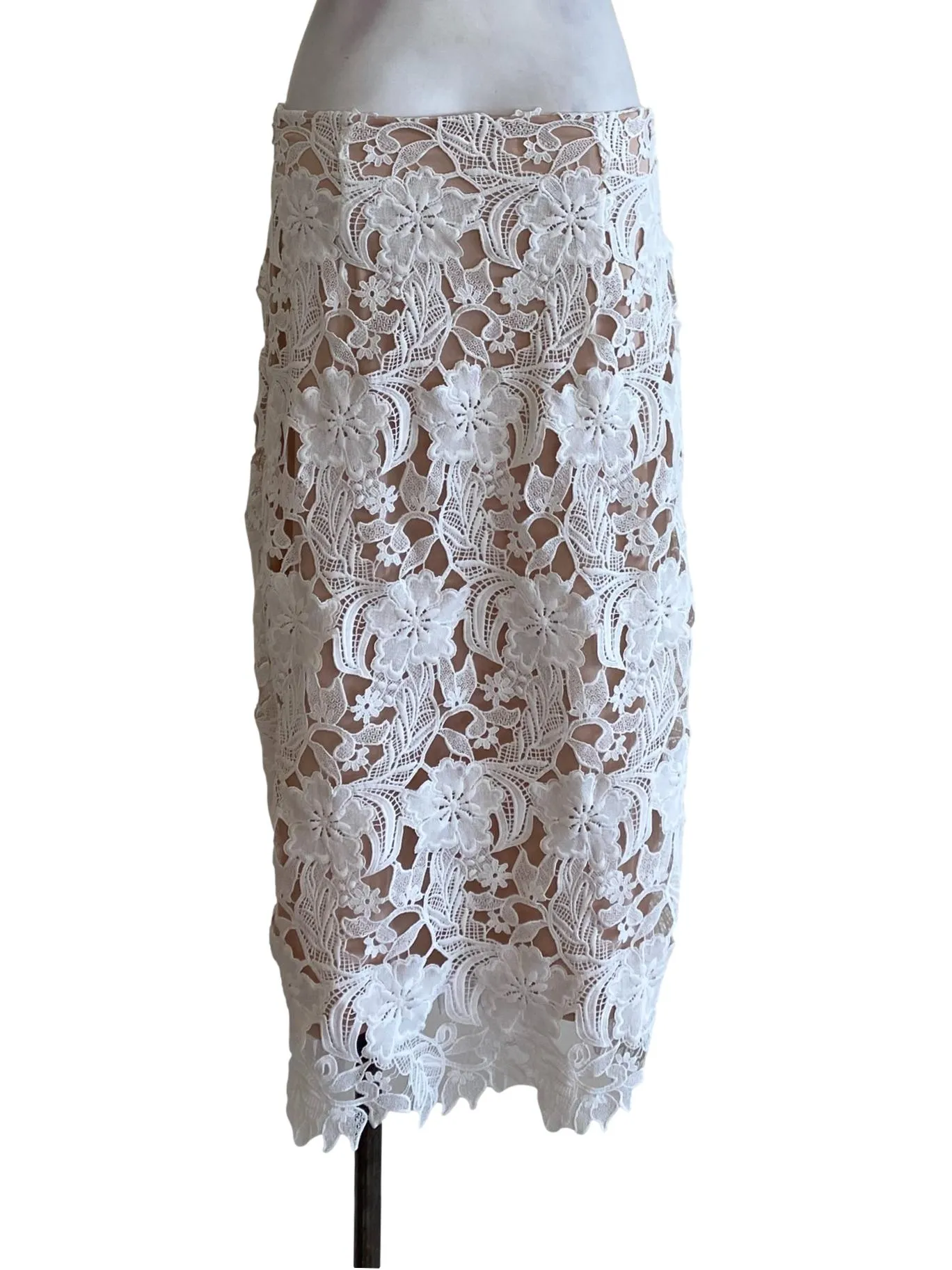 White Floral Laced Skirt