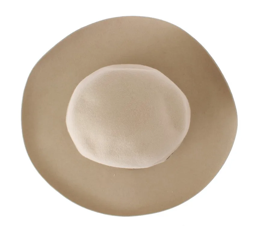 White Rabbit Fur Wide Brim Hat