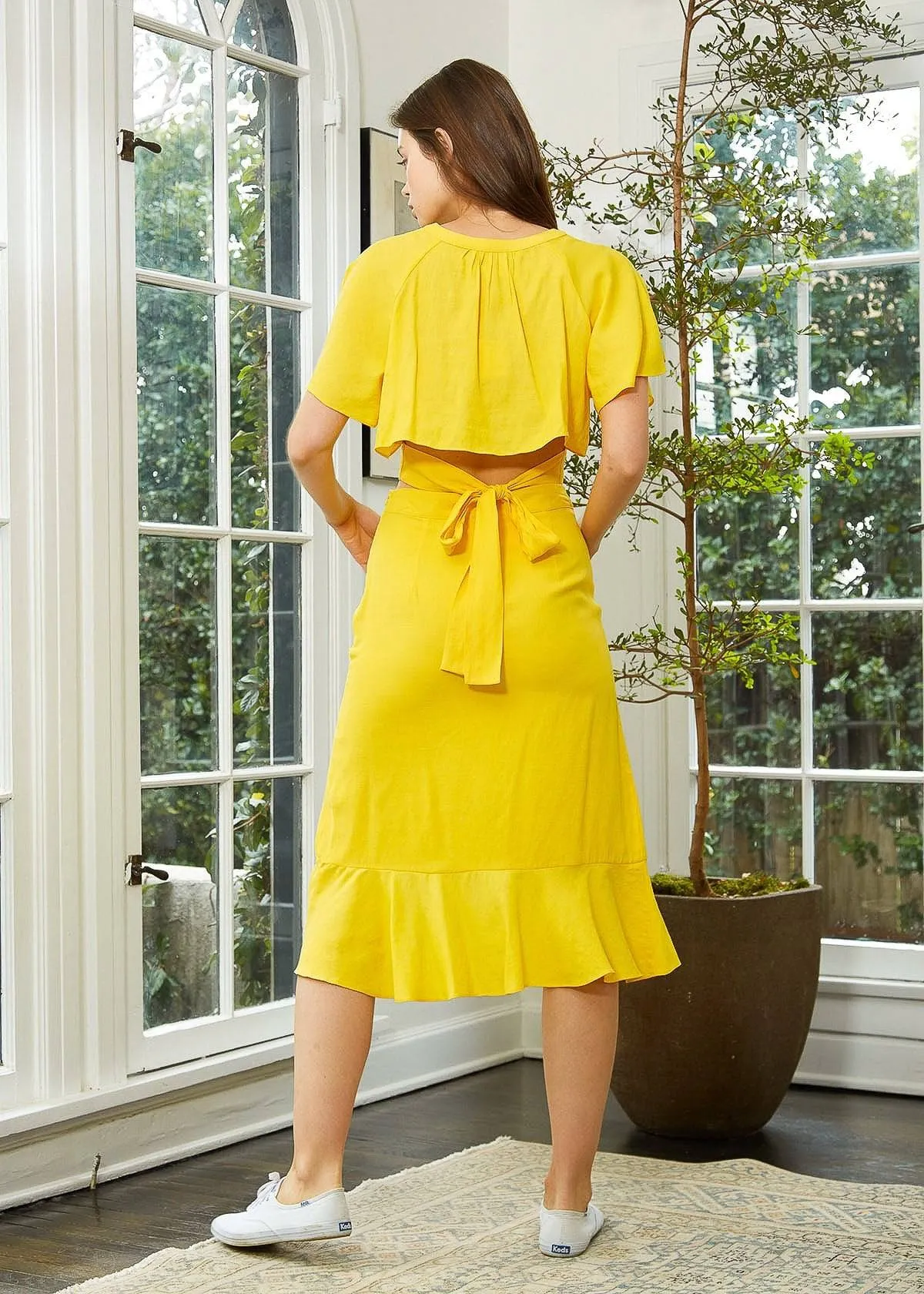 Women's Asymmetrical Hem Button Front Skirt